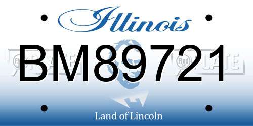 BM89721 Illinois License Plate