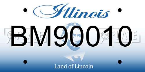 BM90010 Illinois License Plate