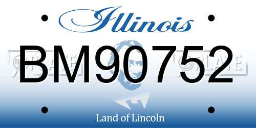 BM90752 Illinois License Plate