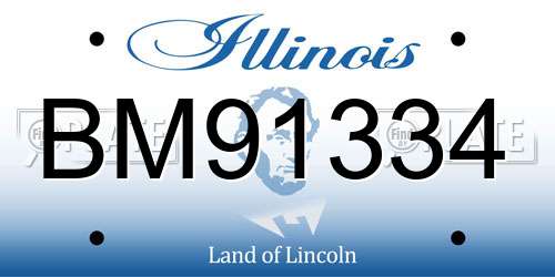 BM91334 Illinois License Plate