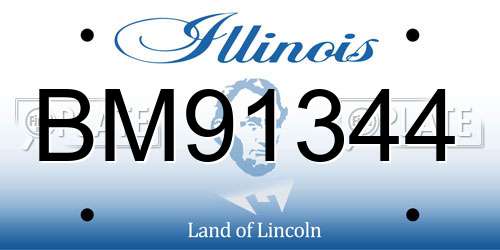 BM91344 Illinois License Plate