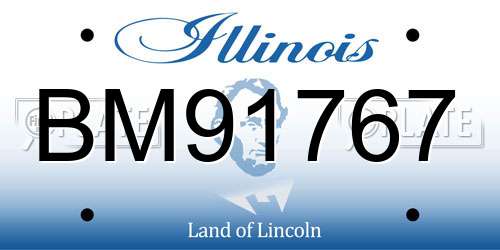 BM91767 Illinois License Plate