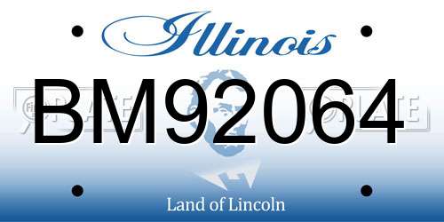 BM92064 Illinois License Plate
