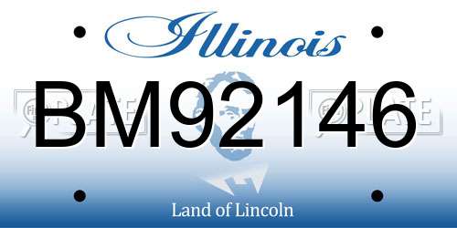 BM92146 Illinois License Plate
