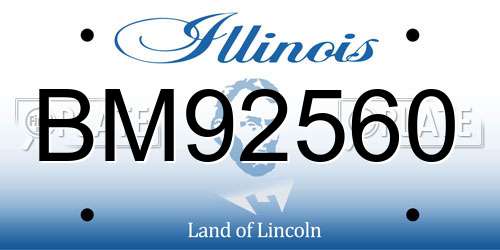 BM92560 Illinois License Plate