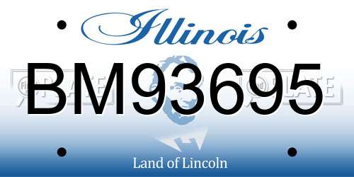 BM93695 Illinois License Plate
