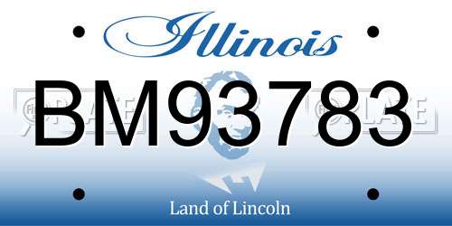 BM93783 Illinois License Plate
