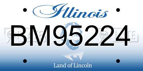 BM95224 Illinois License Plate