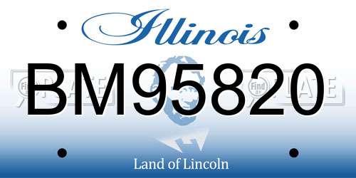 BM95820 Illinois License Plate