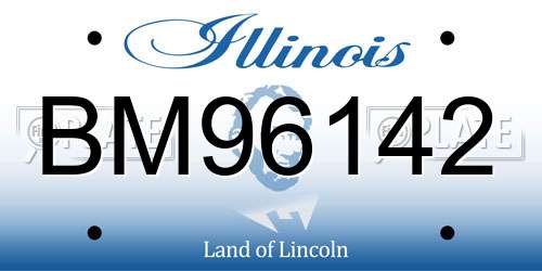 BM96142 Illinois License Plate