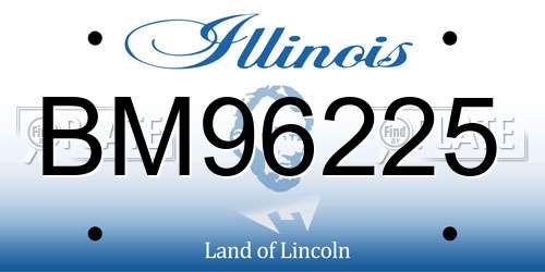 BM96225 Illinois License Plate