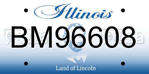 BM96608 Illinois License Plate