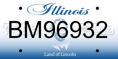 BM96932 Illinois License Plate