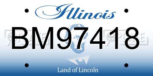 BM97418 Illinois License Plate
