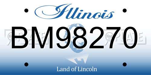 BM98270 Illinois License Plate