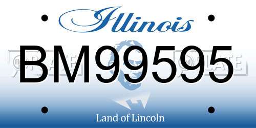 BM99595 Illinois License Plate