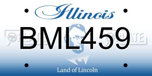BML459 Illinois License Plate