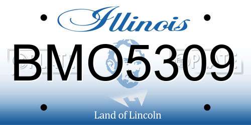 BMO5309 Illinois License Plate
