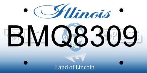 BMQ8309 Illinois License Plate