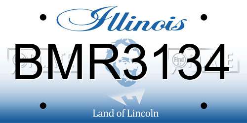 BMR3134 Illinois License Plate