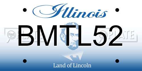 BMTL52 Illinois License Plate