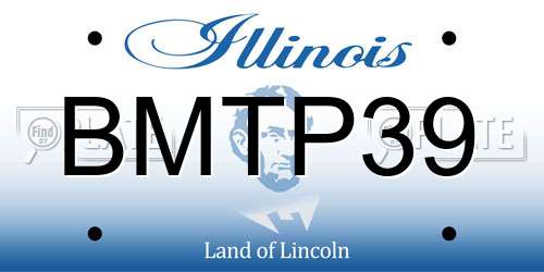 BMTP39 Illinois License Plate