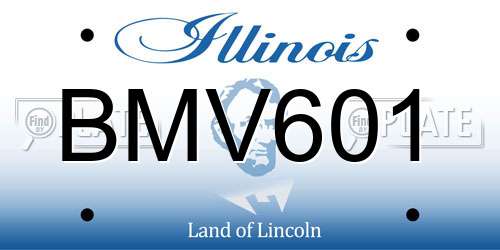 BMV601 Illinois License Plate