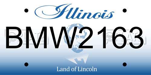 BMW2163 Illinois License Plate