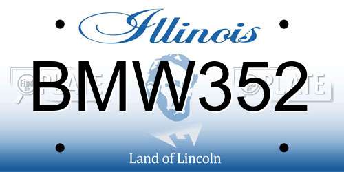 BMW352 Illinois License Plate