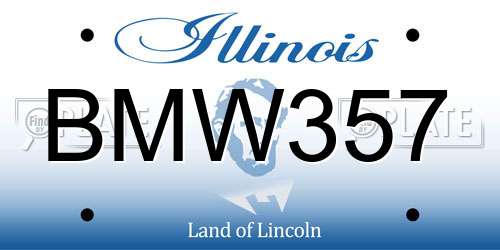 BMW357 Illinois License Plate