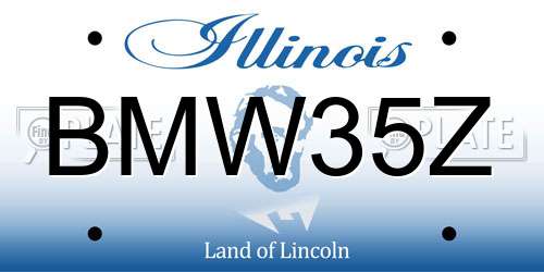 BMW35Z Illinois License Plate