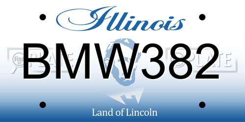 BMW382 Illinois License Plate