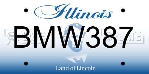 BMW387 Illinois License Plate