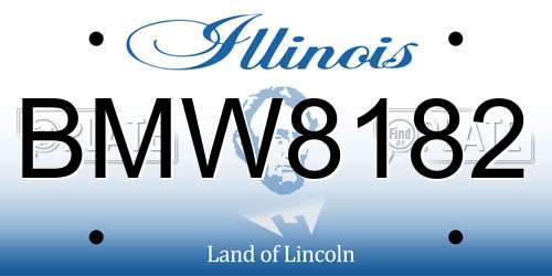 BMW8182 Illinois License Plate