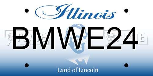 BMWE24 Illinois License Plate