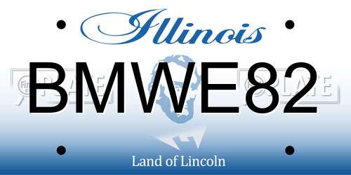 BMWE82 Illinois License Plate