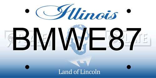 BMWE87 Illinois License Plate