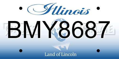 BMY8687 Illinois License Plate