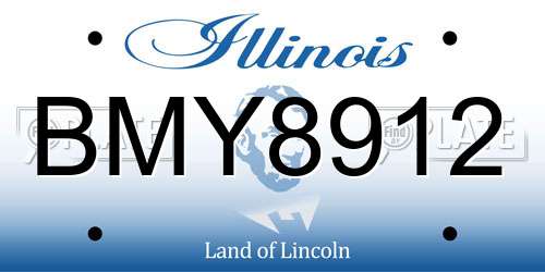 BMY8912 Illinois License Plate