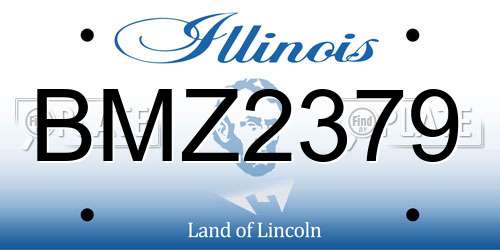 BMZ2379 Illinois License Plate