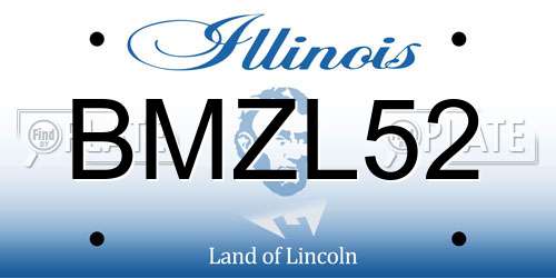 BMZL52 Illinois License Plate