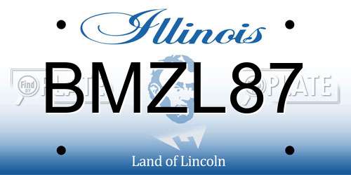 BMZL87 Illinois License Plate