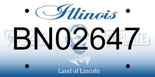 BN02647 Illinois License Plate