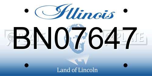 BN07647 Illinois License Plate