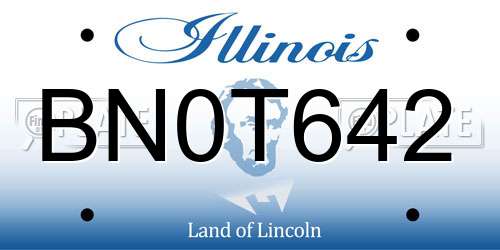 BN0T642 Illinois License Plate