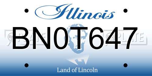 BN0T647 Illinois License Plate