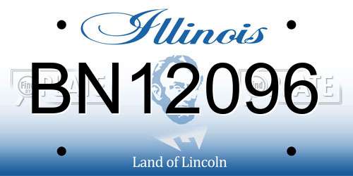 BN12096 Illinois License Plate