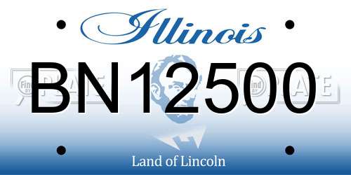 BN12500 Illinois License Plate