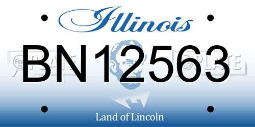 BN12563 Illinois License Plate