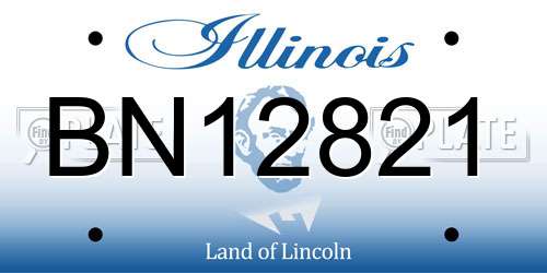 BN12821 Illinois License Plate